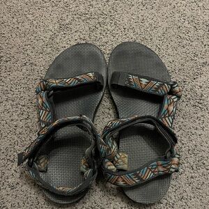 Teva Black and Blue Patterned Sandals